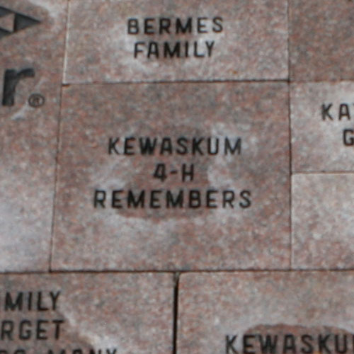 Names of donors on brick pathway