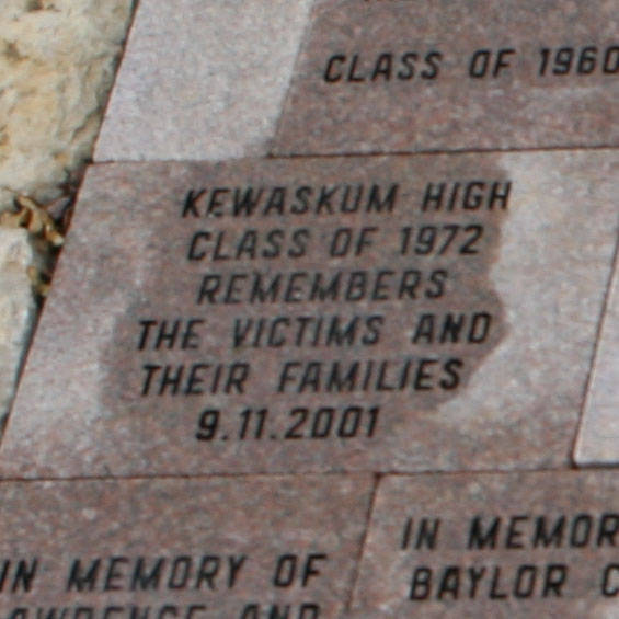 Names of donors on brick pathway