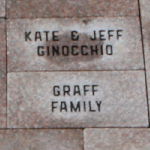 Names of donors on brick pathway
