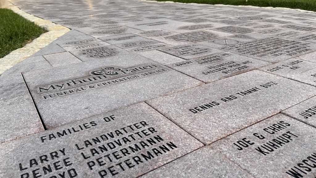 Brick Pathway with names of sponsors