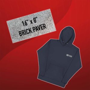 16x8 brick paver with unisex memorial hoodie